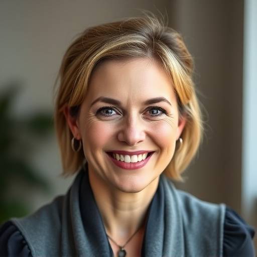 Professionele foto van de interview coach, Annelies de Vries, lachend en vriendelijk